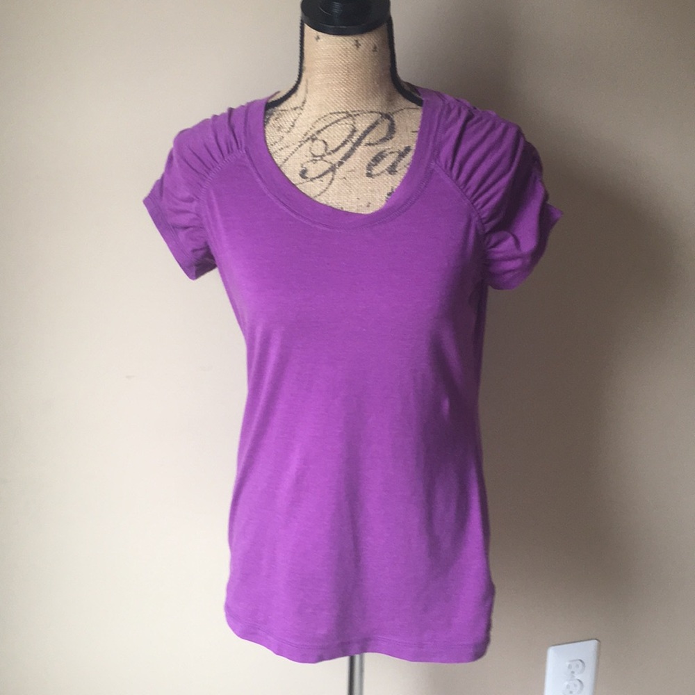 Athlete purple shirt